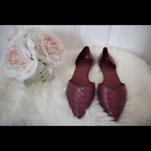 Melissa Petal Maroon Jelly Flats